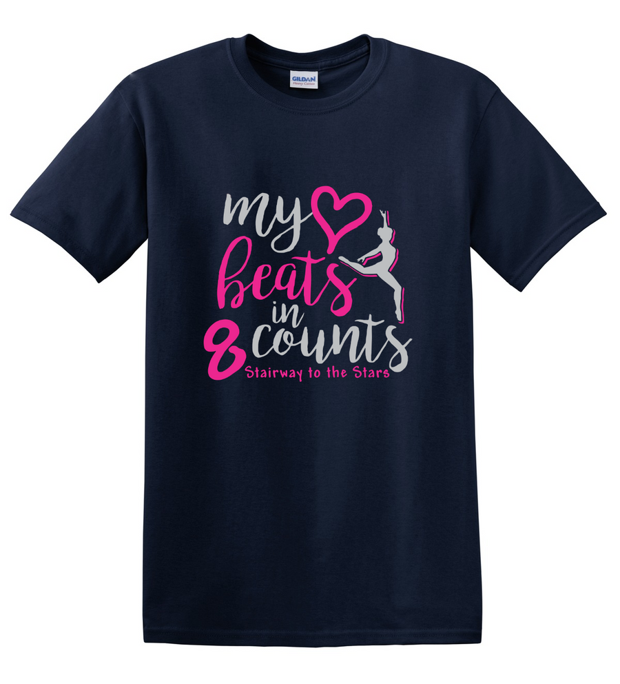 C-STTS MY HEART TEE - NAVY